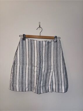 Madewell Vertical Stripe A-Line Skirt - White & Black